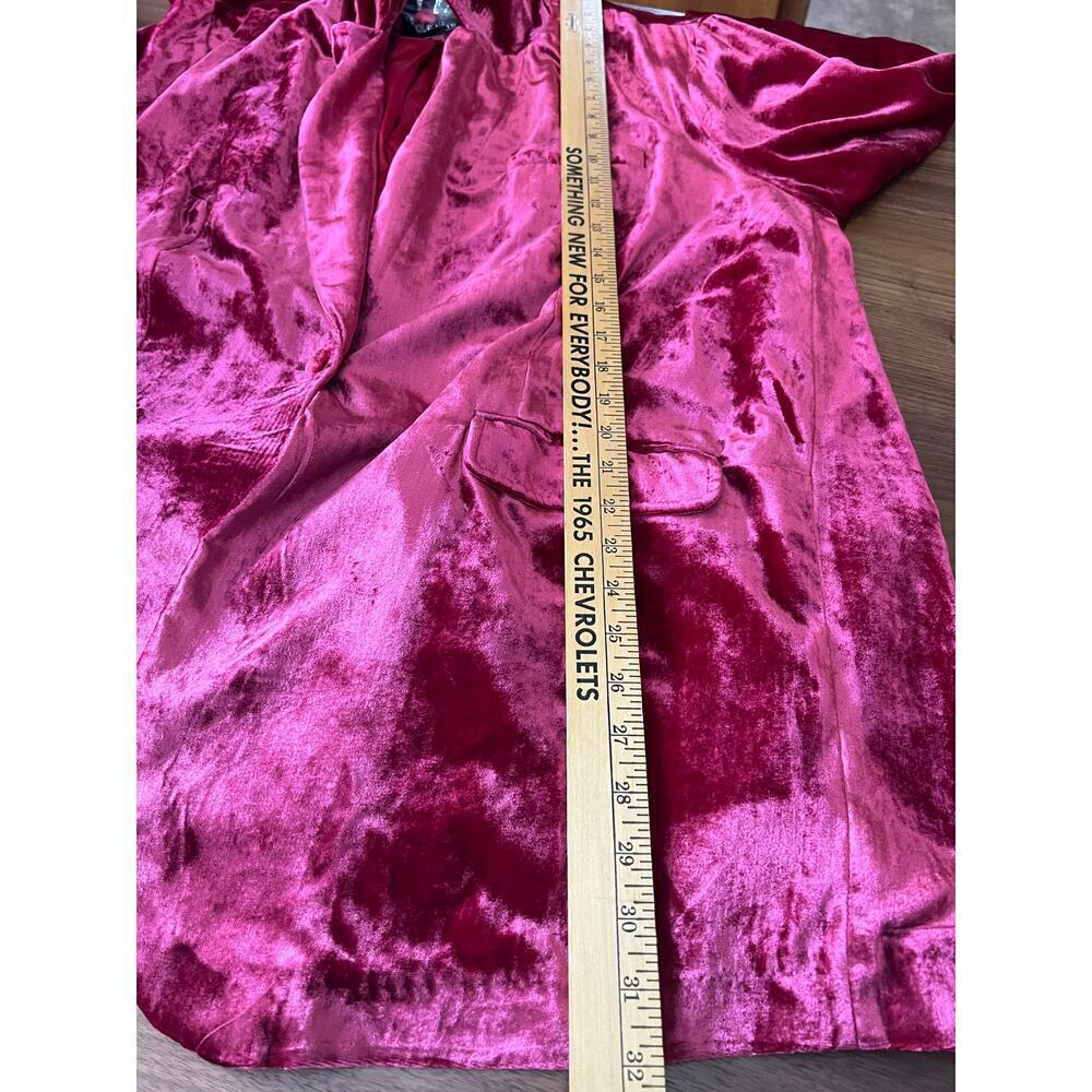 Torrid Red Velvet Blazer Jacket NWT 3X Plus Size Longline Holiday Party - Picture 6 of 7
